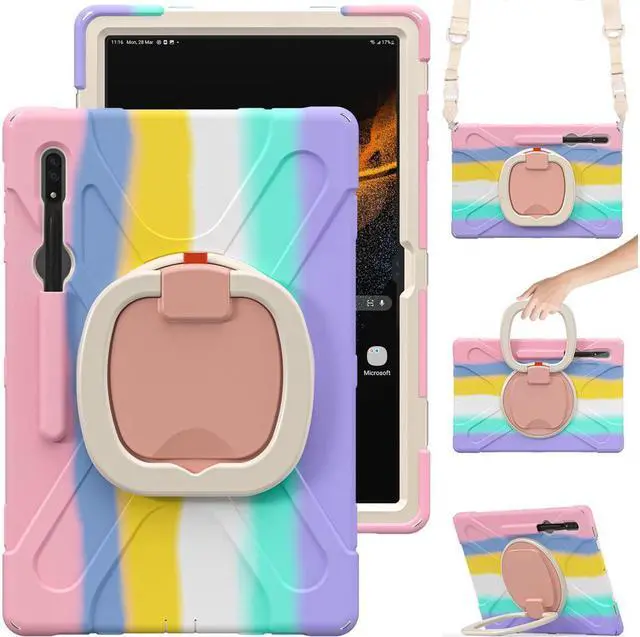Main image of BONAEVER For Samsung Galaxy Tab S10 Ultra 2024 / S9 Ultra 2023 / S8 Ultra 14.6 2022 Case Shockproof Protective Case for Galaxy Tab S8 Ultra 14.6" 2022 with Stand andandle Hand Strap & Shoulder Strap