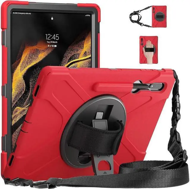 Main image of BONAEVER Samsung Galaxy Tab S10 Ultra 2025 / Galaxy Tab S9 Ultra 2023 / Galaxy S8 Ultra 14.6 inch 2022 Case Shockproof Protective Cover with Stand Handle Hand Strap & Shoulder Strap