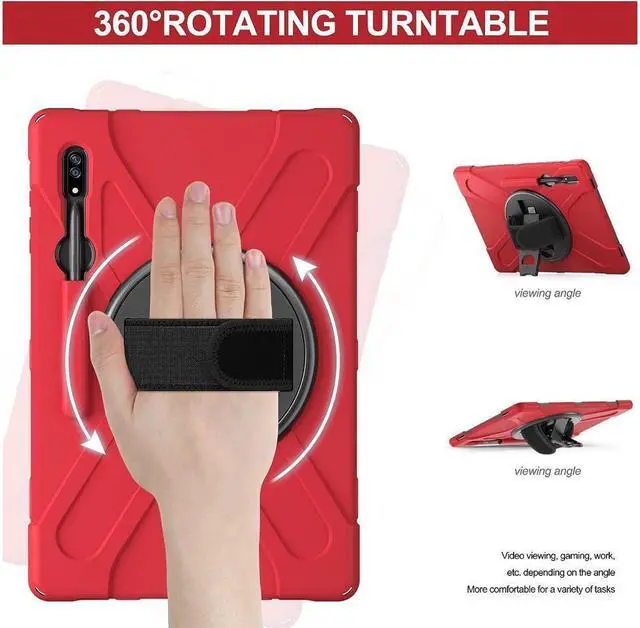 Alt view image 2 of 7 - BONAEVER Samsung Galaxy Tab S10 Ultra 2025 / Galaxy Tab S9 Ultra 2023 / Galaxy S8 Ultra 14.6 inch 2022 Case Shockproof Protective Cover with Stand Handle Hand Strap & Shoulder Strap