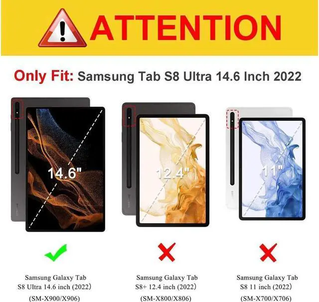 Alt view image 2 of 7 - BONAEVER Bluetooth Touchpad Keyboard Case for Samsung Galaxy Tab S8 Ultra 2022 14.6 Inch 7 Colors Backlight Wireless Trackpad Keyboard & Slim PU Stand Cover with Pen Holder