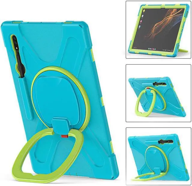 Alt view image 2 of 7 - BONAEVER For Samsung Galaxy Tab S10 Ultra 2024 / S9 Ultra 2023 / S8 Ultra 14.6 2022 Case Shockproof Protective Case for Galaxy Tab S8 Ultra 14.6" 2022 with Stand andandle Hand Strap & Shoulder Strap