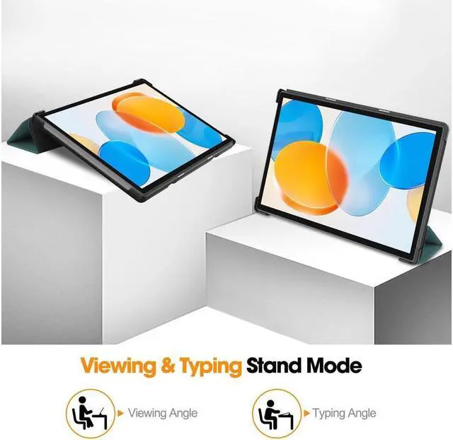 Alt view image 4 of 7 - BONAEVER Case for Tecla Stand M40 / M40 Pro / P20S / P20HD Tri fold Slim Hard Shell Smart Protective Cover with Multi-Angle Stand Universal Stylus Pen
