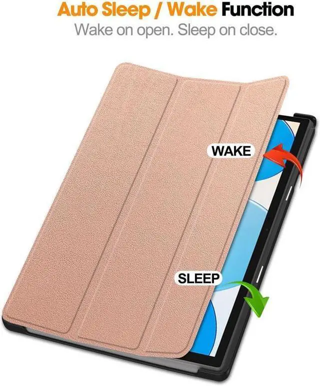 Alt view image 2 of 7 - BONAEVER Case for Tecla Stand M40 / M40 Pro / P20S / P20HD Tri fold Slim Hard Shell Smart Protective Cover with Multi-Angle Stand Universal Stylus Pen