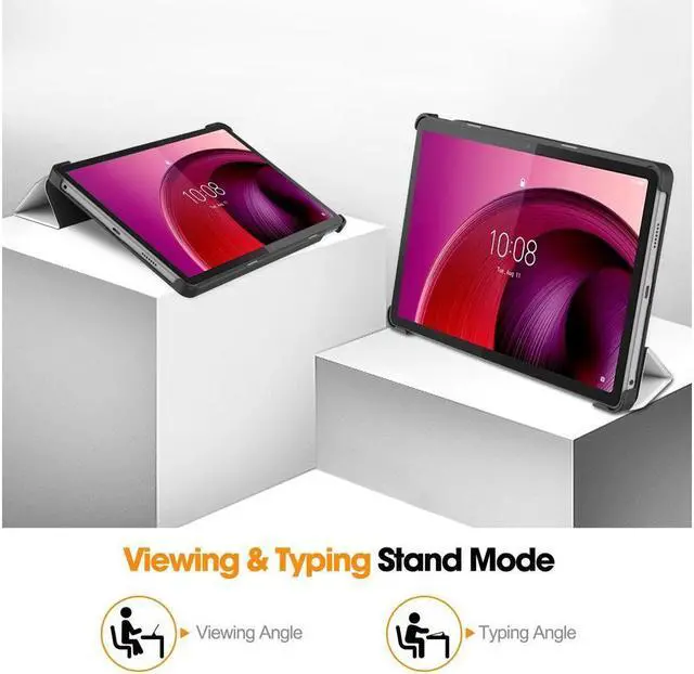 Alt view image 3 of 7 - BONAEVER Case for Lenovo Tab M10 5G 10.6 Inch 2023 TB-360ZU TB-360XU Tri fold Slim Hard Shell Smart Protective Cover with Multi-Angle Stand Universal Stylus Pen