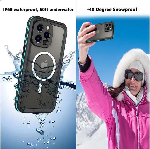Alt view image 4 of 7 - BONAEVER for iPhone 14 Pro Max Case Waterproof Compatible with Magsafe Magnetic Protective iPhone 14 Pro Max Phone Case Water Proof Mag Safe Magnet Shockproof Clear with Screen Protector