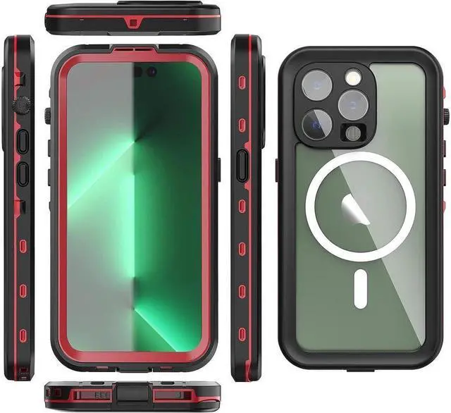 Alt view image 6 of 7 - BONAEVER for iPhone 14 Pro Case Waterproof Compatible with Magsafe Magnetic Protective iPhone 14 Pro Phone Case Water Proof Mag Safe Magnet Shockproof Clear with Screen Protector