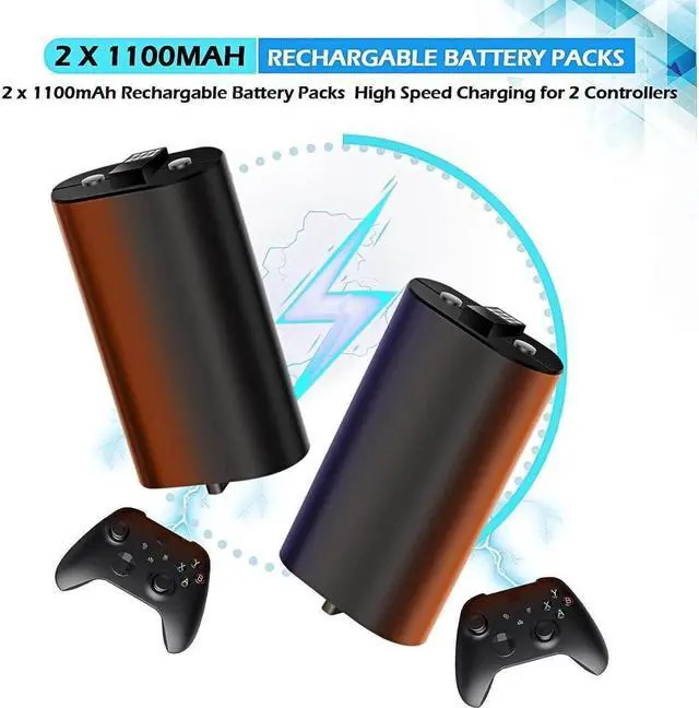 Alt view image 3 of 7 - Cooling Fan for Xbox Series X/S, Controller Charging Station with 2 X 1100 mAh Rechargeable Battery Packs, Cooling Stand Dual Controller Charging Dock with RGB LED Light, 3 USB Ports for Xbox Series X