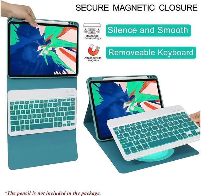Alt view image 6 of 7 - BONAEVER Keyboard Case for iPad Air 11 Inch M3 M2 2025 2024 iPad Pro 11 Inch 2022 2021 2020 2018 iPad Air 5th 4th Gen 10.9 Wireless Backlit Magnetic Keyboard Built-in Pencil Holder Smart Cover