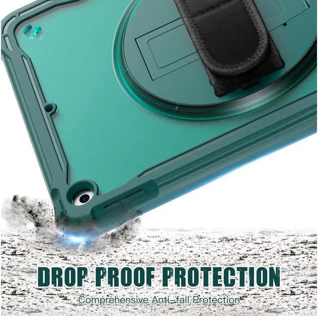 Alt view image 2 of 7 - BONAEVER Case For iPad 9th 8th 7th Generation 10.2 inch 2021 2020 2019 Shcokproof Cover with Transparent Back Pencil Holder Rotating Stand and /Shoulder Strap Stylus Pen
