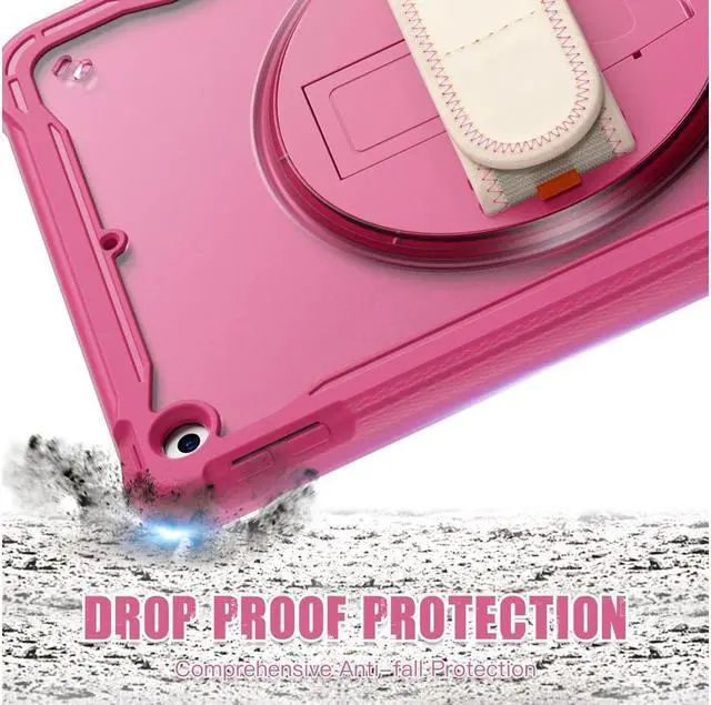 Alt view image 4 of 7 - BONAEVER Case For iPad 9th 8th 7th Generation 10.2 inch 2021 2020 2019 Shcokproof Cover with Transparent Back Pencil Holder Rotating Stand and /Shoulder Strap Stylus Pen