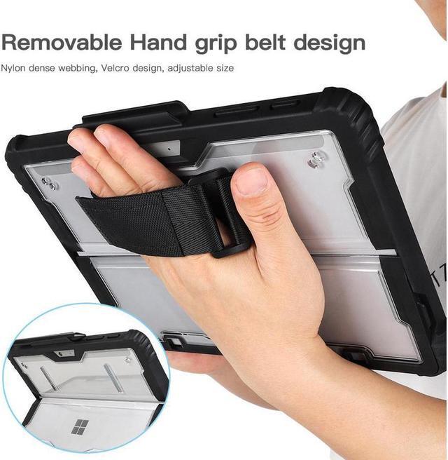 Alt view image 2 of 7 - BONAEVER Shockproof Protective Case for Microsoft Surface Go 3 2021 / Surface Go 2 2020 / Surface Go 2018 with Shoulder Strap H StrapPen Holder Compatible with Original Type Cover Keyboard + Standand