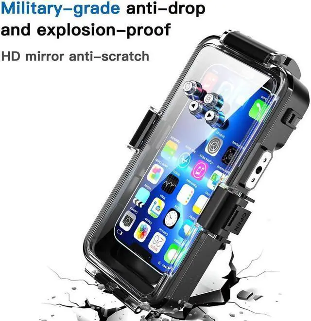 Alt view image 5 of 7 - BONAEVER Waterproof Phone Protective Case for iPhone Series98FT/30M Underwater Photography Housing for Deep Sea DivingSnorkelingSurfingSwimmingWater Sports for iPhone 13/12/11/XR/X/8/7