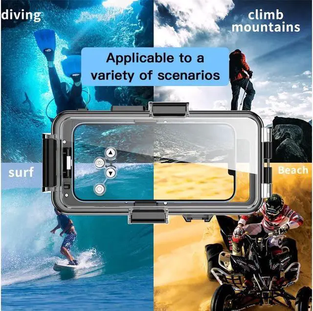 Alt view image 6 of 7 - BONAEVER Waterproof Phone Protective Case for iPhone Series98FT/30M Underwater Photography Housing for Deep Sea DivingSnorkelingSurfingSwimmingWater Sports for iPhone 13/12/11/XR/X/8/7