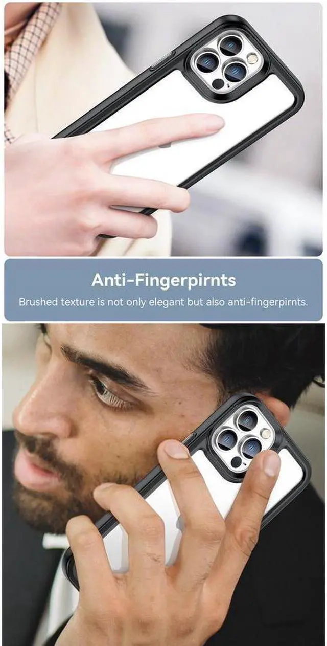 Alt view image 5 of 7 - BONAEVER Case Compatible with iPhone 13 Pro Max 6.7 inch Shockproof Phone Bumper Cover Anti-Scratch Clear Back