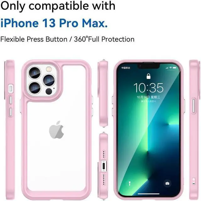 Alt view image 2 of 7 - BONAEVER Case Compatible with iPhone 13 Pro Max 6.7 inch Shockproof Phone Bumper Cover Anti-Scratch Clear Back