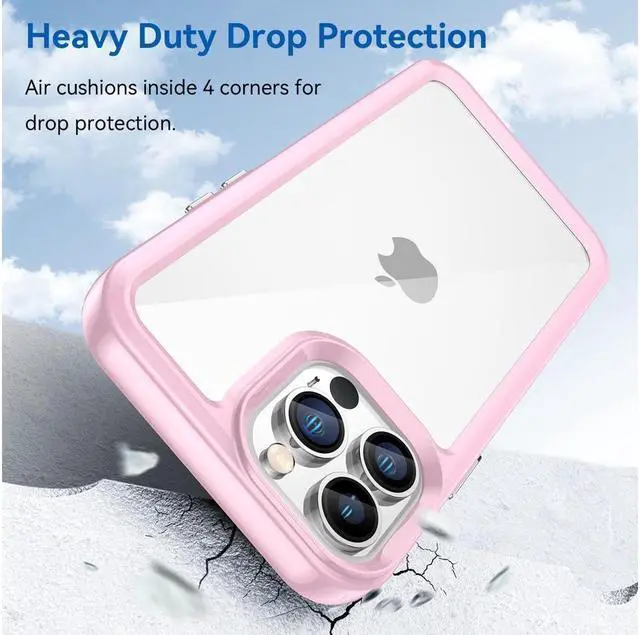 Alt view image 3 of 7 - BONAEVER Case Compatible with iPhone 13 Pro Max 6.7 inch Shockproof Phone Bumper Cover Anti-Scratch Clear Back