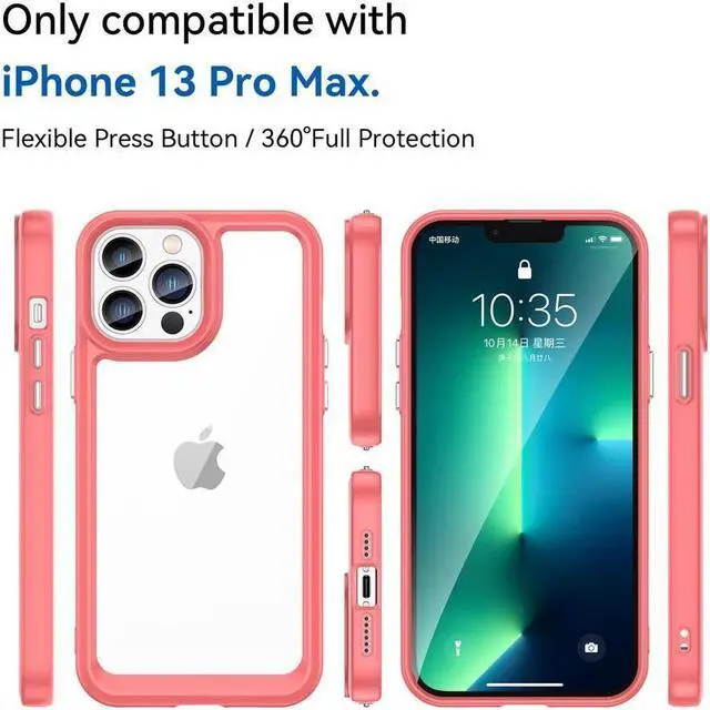 Alt view image 2 of 7 - BONAEVER Case Compatible with iPhone 13 Pro Max 6.7 inch Shockproof Phone Bumper Cover Anti-Scratch Clear Back