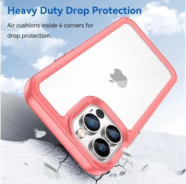 Alt view image 3 of 7 - BONAEVER Case Compatible with iPhone 13 Pro Max 6.7 inch Shockproof Phone Bumper Cover Anti-Scratch Clear Back