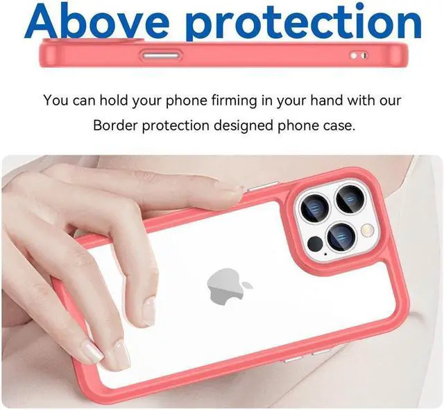 Alt view image 4 of 7 - BONAEVER Case Compatible with iPhone 13 Pro Max 6.7 inch Shockproof Phone Bumper Cover Anti-Scratch Clear Back