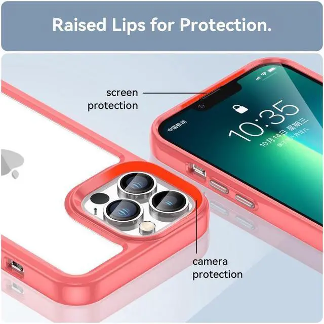 Alt view image 6 of 7 - BONAEVER Case Compatible with iPhone 13 Pro Max 6.7 inch Shockproof Phone Bumper Cover Anti-Scratch Clear Back