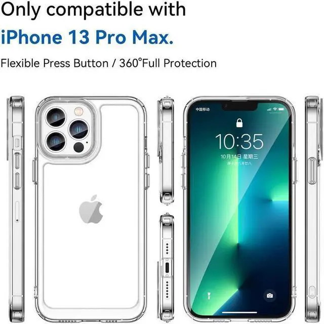 Alt view image 2 of 7 - BONAEVER Case Compatible with iPhone 13 Pro Max 6.7 inch Shockproof Phone Bumper Cover Anti-Scratch Clear Back