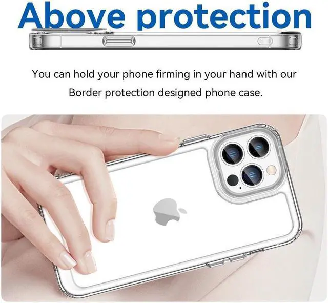 Alt view image 4 of 7 - BONAEVER Case Compatible with iPhone 13 Pro Max 6.7 inch Shockproof Phone Bumper Cover Anti-Scratch Clear Back