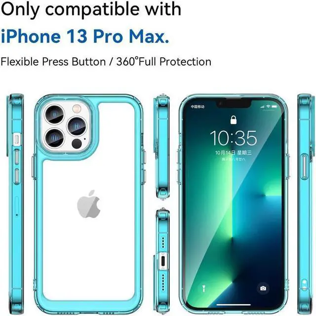 Alt view image 2 of 7 - BONAEVER Case Compatible with iPhone 13 Pro Max 6.7 inch Shockproof Phone Bumper Cover Anti-Scratch Clear Back