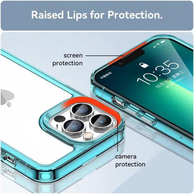 Alt view image 6 of 7 - BONAEVER Case Compatible with iPhone 13 Pro Max 6.7 inch Shockproof Phone Bumper Cover Anti-Scratch Clear Back
