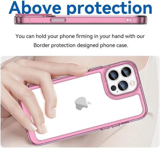 Alt view image 4 of 7 - BONAEVER Case Compatible with iPhone 13 Pro Max 6.7 inch Shockproof Phone Bumper Cover Anti-Scratch Clear Back
