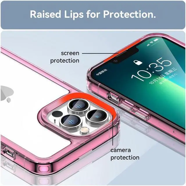 Alt view image 6 of 7 - BONAEVER Case Compatible with iPhone 13 Pro Max 6.7 inch Shockproof Phone Bumper Cover Anti-Scratch Clear Back