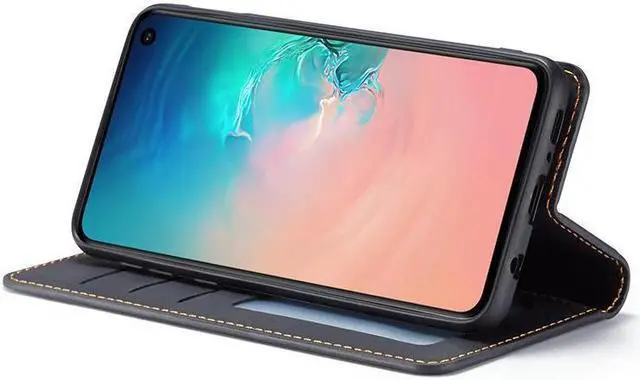 Alt view image 2 of 5 - BONAEVER For Samsung Galaxy S10e Case Premium PU Leather Cover TPU Bumper with Card Holder Stand andidden Magnetic Shockproof Flip Wallet Case