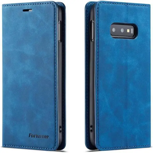 Main image of BONAEVER For Samsung Galaxy S10e Case Premium PU Leather Cover TPU Bumper with Card Holder Stand andidden Magnetic Shockproof Flip Wallet Case