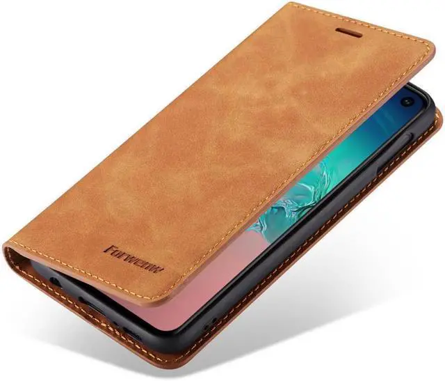 Alt view image 3 of 6 - BONAEVER For Samsung Galaxy S10e Case Premium PU Leather Cover TPU Bumper with Card Holder Stand andidden Magnetic Shockproof Flip Wallet Case
