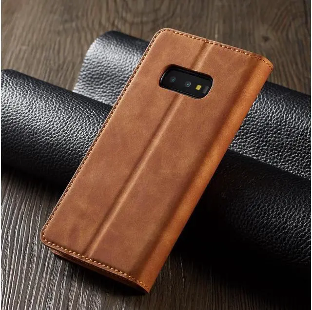 Alt view image 5 of 6 - BONAEVER For Samsung Galaxy S10e Case Premium PU Leather Cover TPU Bumper with Card Holder Stand andidden Magnetic Shockproof Flip Wallet Case