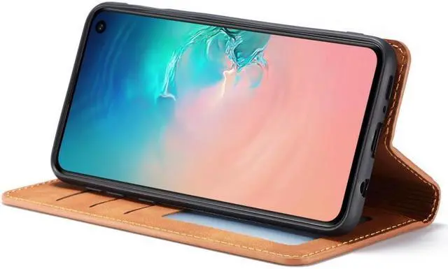 Alt view image 2 of 6 - BONAEVER For Samsung Galaxy S10e Case Premium PU Leather Cover TPU Bumper with Card Holder Stand andidden Magnetic Shockproof Flip Wallet Case