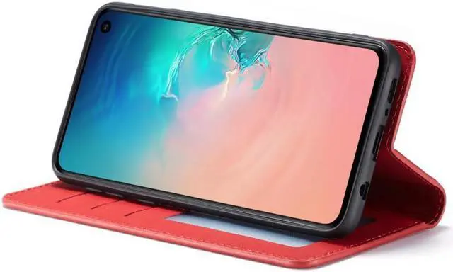 Alt view image 2 of 6 - BONAEVER For Samsung Galaxy S10e Case Premium PU Leather Cover TPU Bumper with Card Holder Stand andidden Magnetic Shockproof Flip Wallet Case