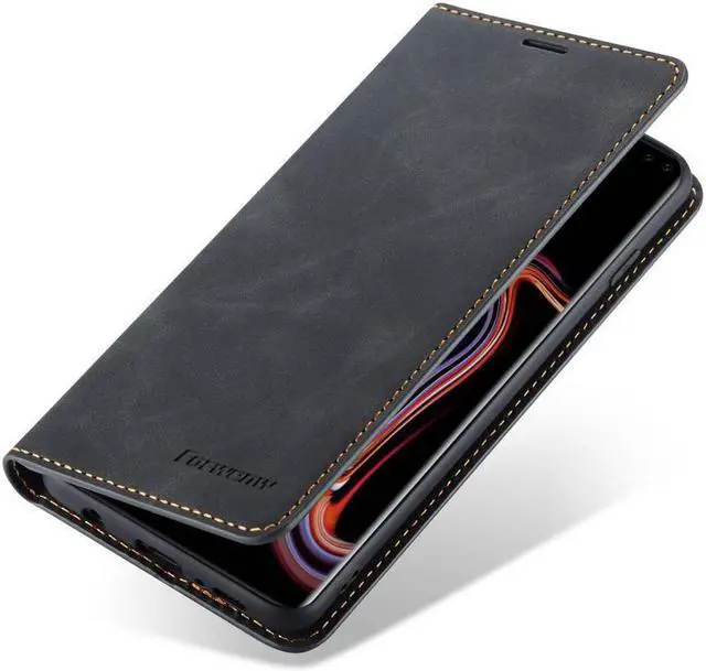 Alt view image 3 of 6 - BONAEVER For Samsung Galaxy S10 Plus Case Premium PU Leather Cover TPU Bumper with Card Holder Stand andidden Magnetic Shockproof Flip Wallet Case for Galaxy S10 Plus / S10+ 6.4 inch