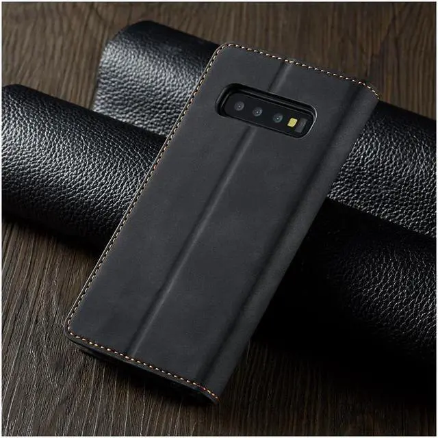 Alt view image 6 of 6 - BONAEVER For Samsung Galaxy S10 Plus Case Premium PU Leather Cover TPU Bumper with Card Holder Stand andidden Magnetic Shockproof Flip Wallet Case for Galaxy S10 Plus / S10+ 6.4 inch