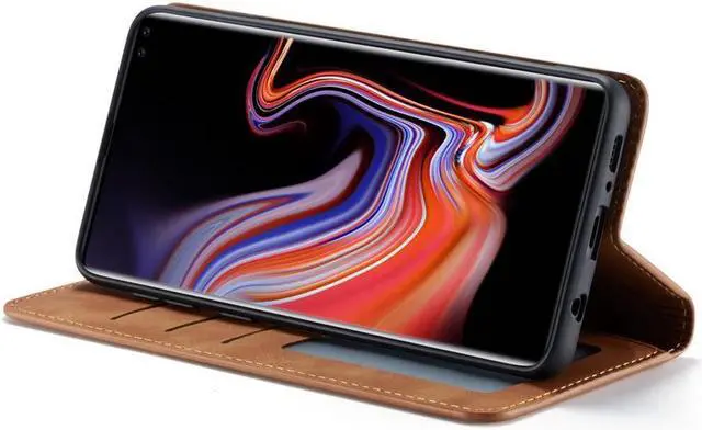 Alt view image 2 of 6 - BONAEVER For Samsung Galaxy S10 Plus Case Premium PU Leather Cover TPU Bumper with Card Holder Stand andidden Magnetic Shockproof Flip Wallet Case for Galaxy S10 Plus / S10+ 6.4 inch