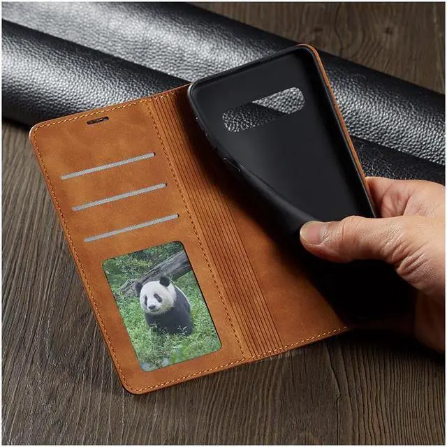 Alt view image 3 of 6 - BONAEVER For Samsung Galaxy S10 Plus Case Premium PU Leather Cover TPU Bumper with Card Holder Stand andidden Magnetic Shockproof Flip Wallet Case for Galaxy S10 Plus / S10+ 6.4 inch
