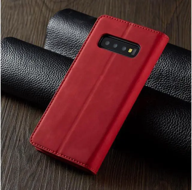 Alt view image 6 of 6 - BONAEVER For Samsung Galaxy S10 Plus Case Premium PU Leather Cover TPU Bumper with Card Holder Stand andidden Magnetic Shockproof Flip Wallet Case for Galaxy S10 Plus / S10+ 6.4 inch
