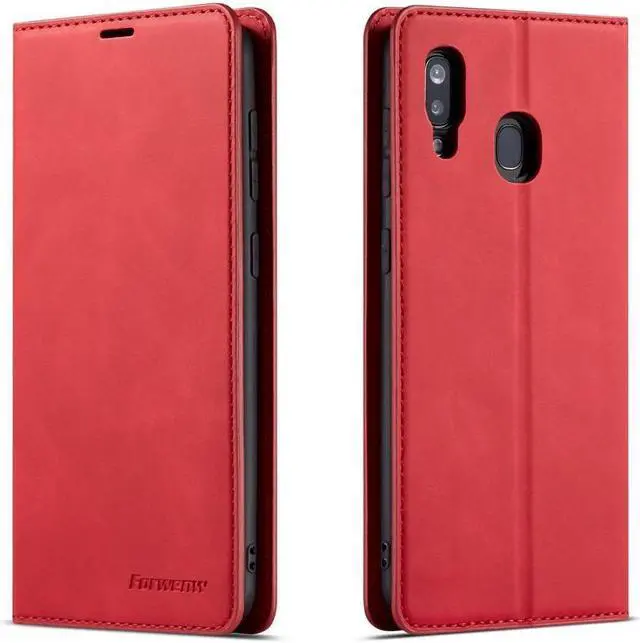 Main image of BONAEVER For Samsung Galaxy A20e Case Premium PU Leather Cover TPU Bumper with Card Holder Stand andidden Magnetic Shockproof Flip Wallet Case
