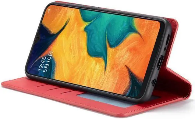 Alt view image 3 of 6 - BONAEVER For Samsung Galaxy A20e Case Premium PU Leather Cover TPU Bumper with Card Holder Stand andidden Magnetic Shockproof Flip Wallet Case