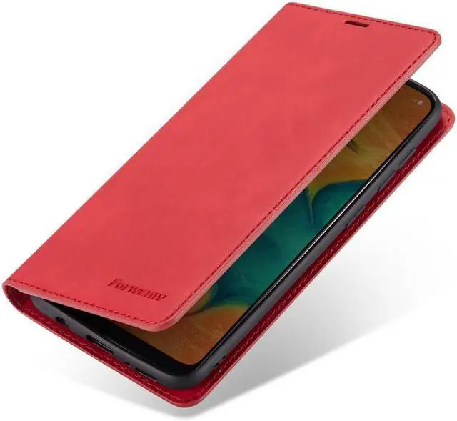 Alt view image 4 of 6 - BONAEVER For Samsung Galaxy A20e Case Premium PU Leather Cover TPU Bumper with Card Holder Stand andidden Magnetic Shockproof Flip Wallet Case