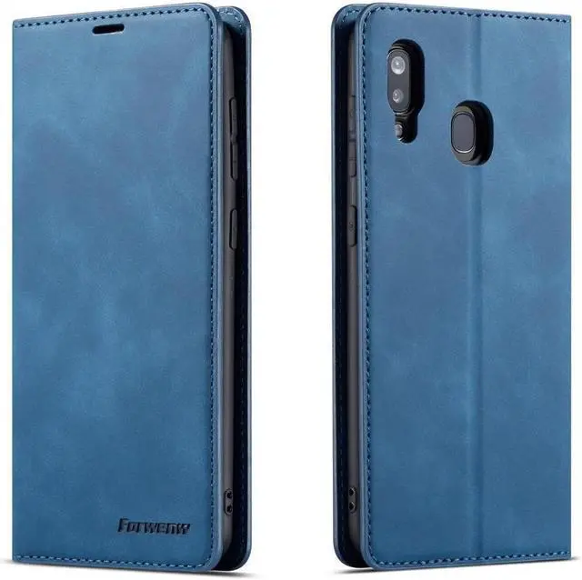 Main image of BONAEVER For Samsung Galaxy A20 / A30 Case Premium PU Leather Cover TPU Bumper with Card Holder Stand andidden Magnetic Shockproof Flip Wallet Case