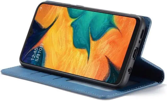 Alt view image 2 of 6 - BONAEVER For Samsung Galaxy A20 / A30 Case Premium PU Leather Cover TPU Bumper with Card Holder Stand andidden Magnetic Shockproof Flip Wallet Case
