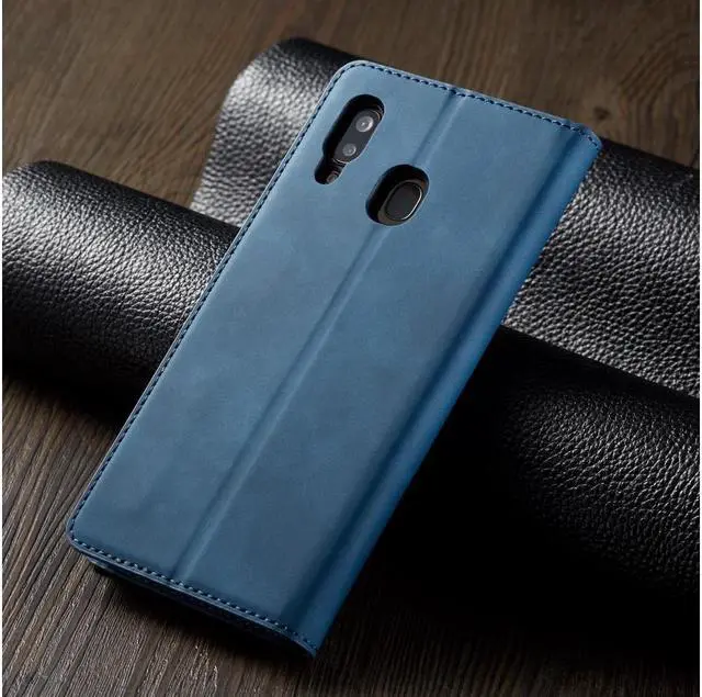 Alt view image 6 of 6 - BONAEVER For Samsung Galaxy A20 / A30 Case Premium PU Leather Cover TPU Bumper with Card Holder Stand andidden Magnetic Shockproof Flip Wallet Case