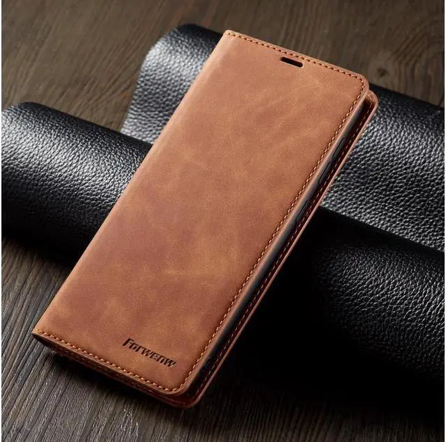 Alt view image 4 of 6 - BONAEVER For Samsung Galaxy A20 / A30 Case Premium PU Leather Cover TPU Bumper with Card Holder Stand andidden Magnetic Shockproof Flip Wallet Case