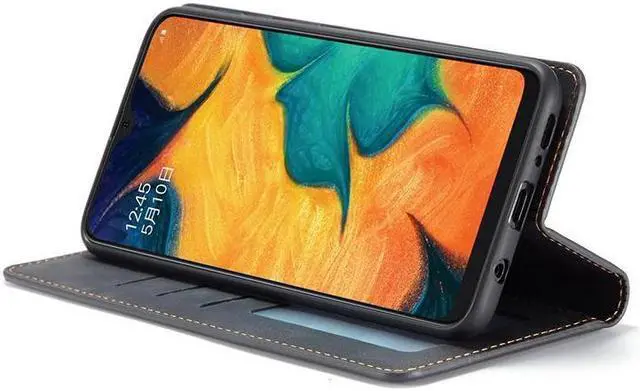 Alt view image 4 of 6 - BONAEVER For Samsung Galaxy A40 Case Premium PU Leather Cover TPU Bumper with Card Holder Stand andidden Magnetic Shockproof Flip Wallet Case