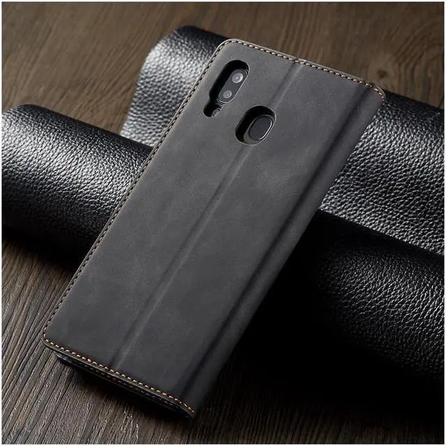 Alt view image 6 of 6 - BONAEVER For Samsung Galaxy A40 Case Premium PU Leather Cover TPU Bumper with Card Holder Stand andidden Magnetic Shockproof Flip Wallet Case